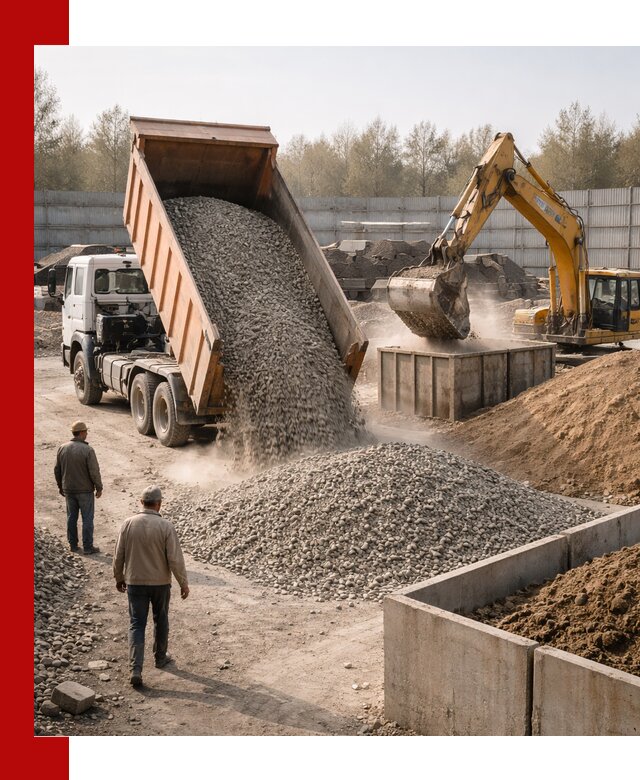 Доставка нерудных материалов с погрузкой и разгрузкой в Ейске