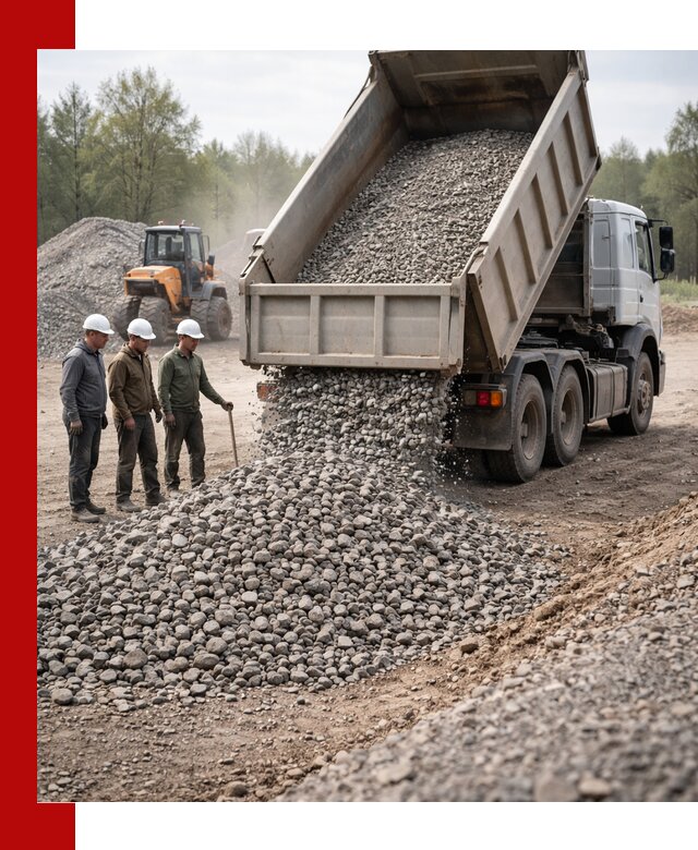 Доставка гравийного щебня фракции 70-120 в Ейске