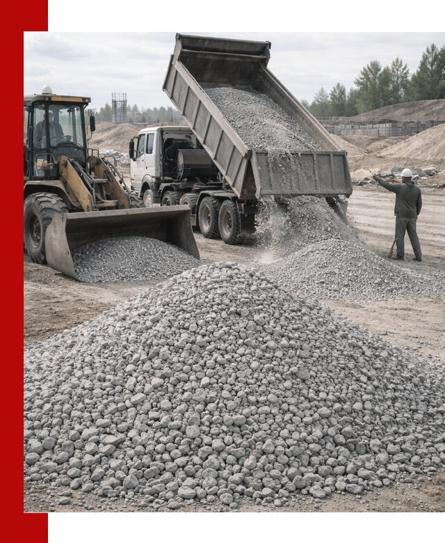 Доставка известнякового щебня фр. 5–20 в Ейске