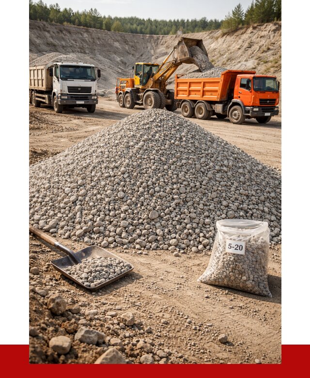 Доломитовый щебень фр. 5-20 в Ейске от 4329 р. | ПРОНЕРУДЕск