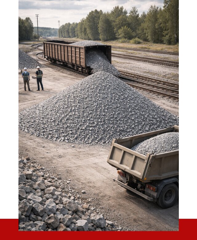 Железнодорожный щебень 20-60 в Ейске от 1752 р. | ПРОНЕРУДЕск