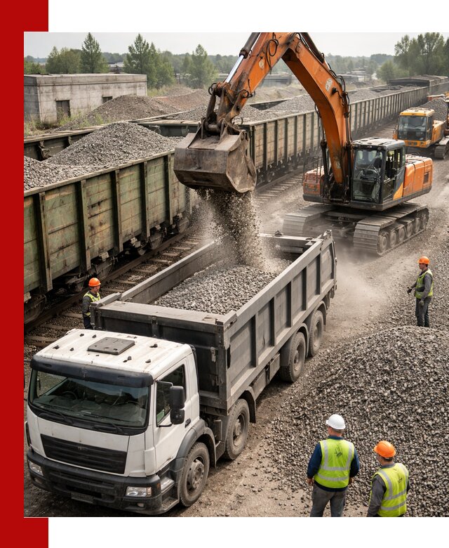 Железнодорожный щебень фракция 25–60 для поставок в Ейске