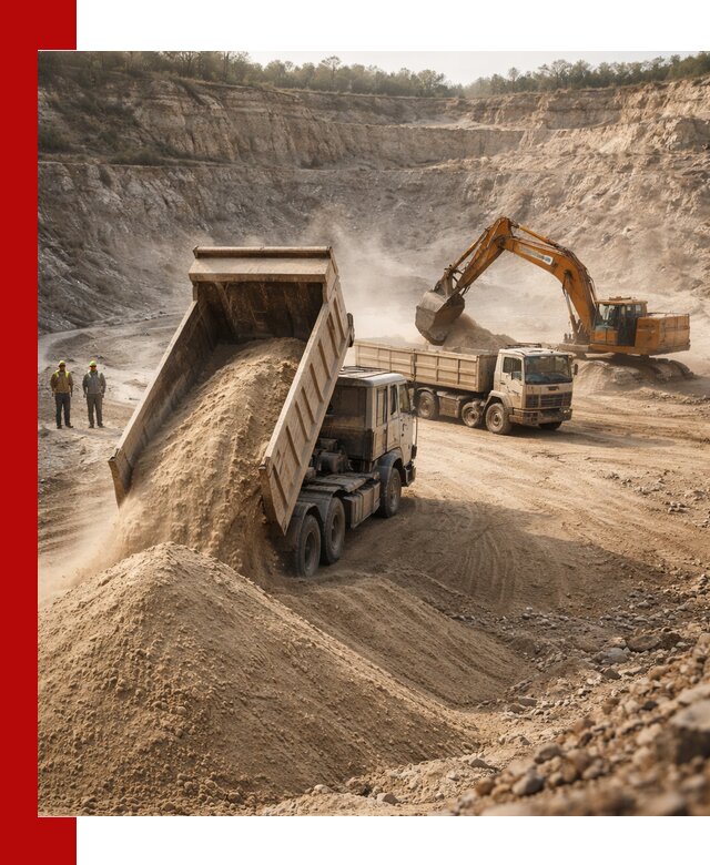 Карьерный песок навалом с доставкой в Ейске