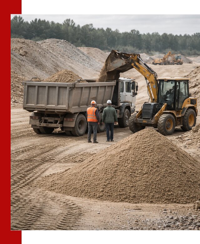 Карьерный среднезернистый песок с доставкой в Ейске