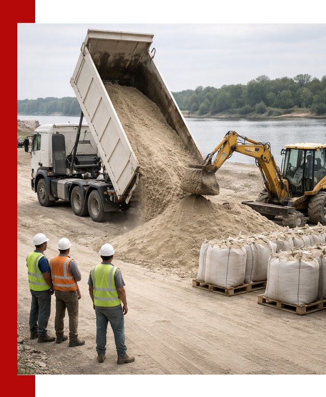 Доставка речного песка в Ейске самосвалами и погрузкой
