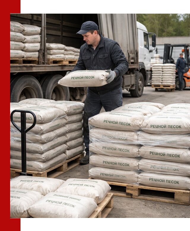 Речной песок в мешках с доставкой в Ейске