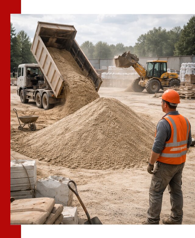 Доставка строительного песка с самосвалом в Ейске