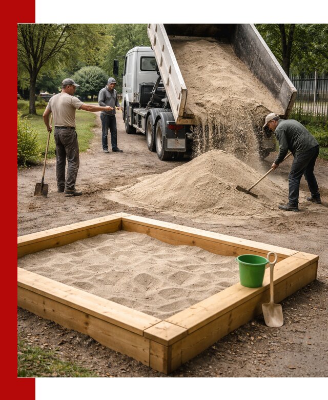 Песок для песочницы с доставкой в Ейске недорого и чистый