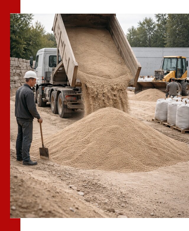 Кварцевый песок фракция 0–3 мм с доставкой в Ейске