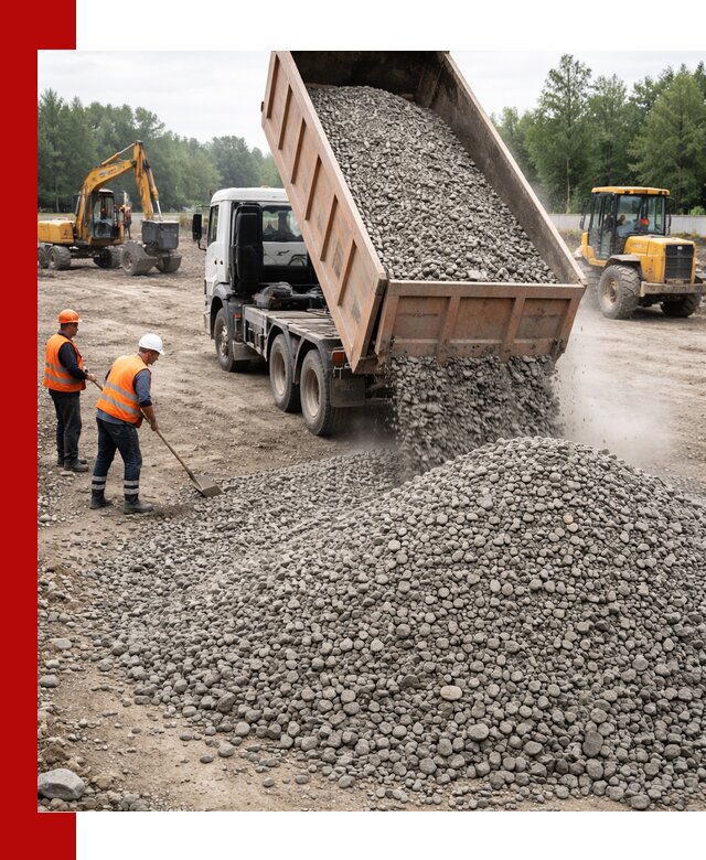 Доставка гравия фракции 40-70 в Ейске оптом и в розницу