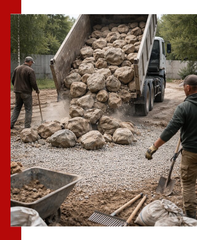 Доставка и укладка булыжника в Ейске
