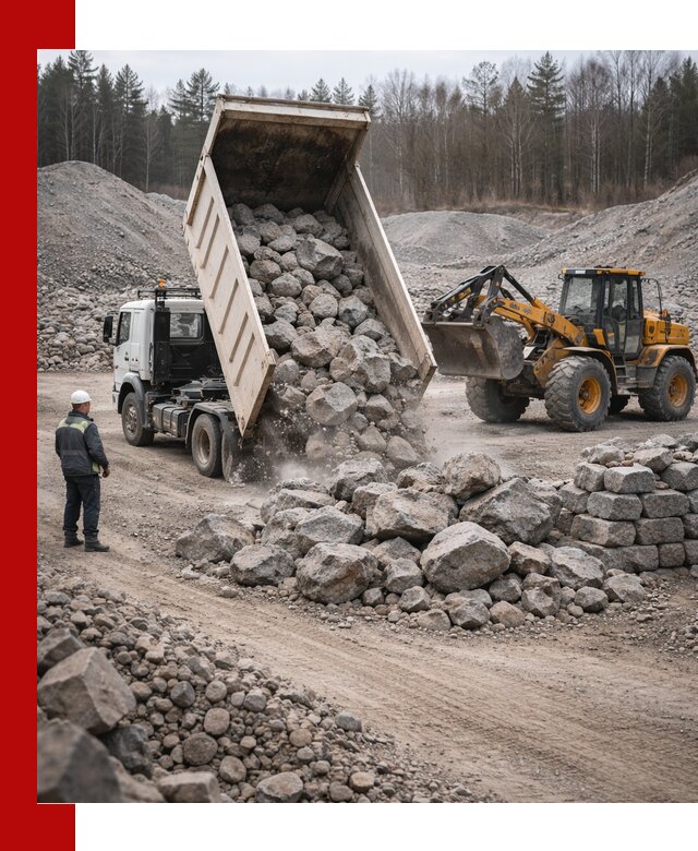 Доставка и продажа бутового гранитного камня в Ейске