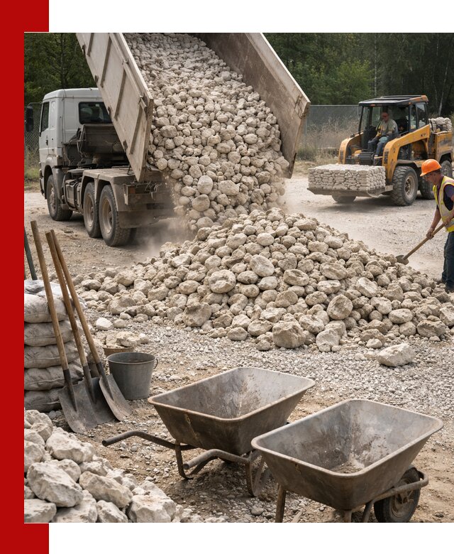 Доставка и продажа бутового известнякового камня в Ейске