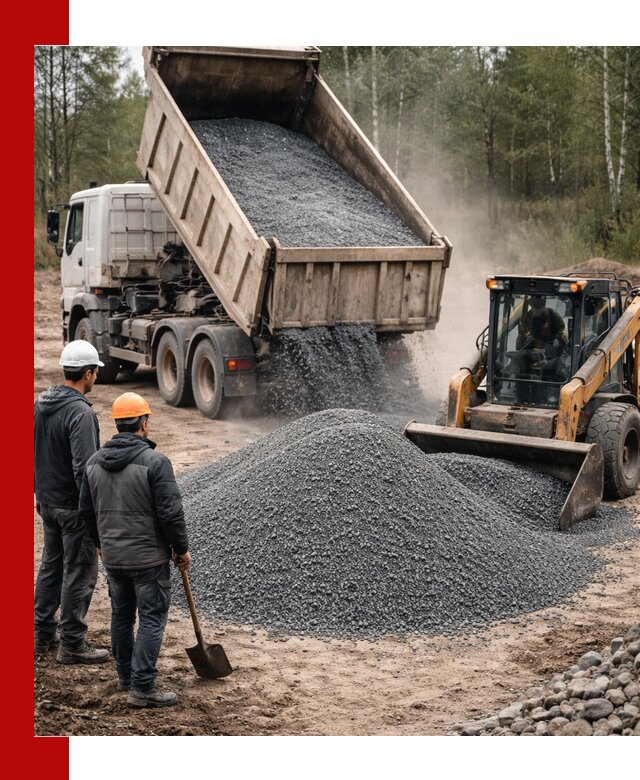 Гранитный отсев 0-5 с доставкой и разгрузкой в Ейске