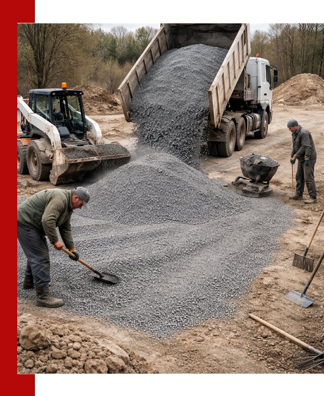 Отсев для подсыпки в Ейске — доставка и подсыпка на участок