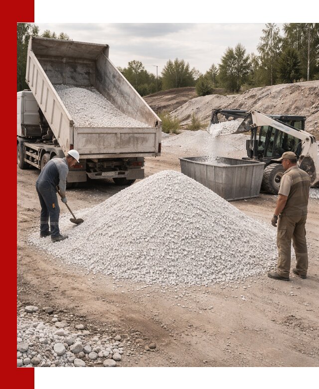 Доставка и продажа белой мраморной крошки в Ейске