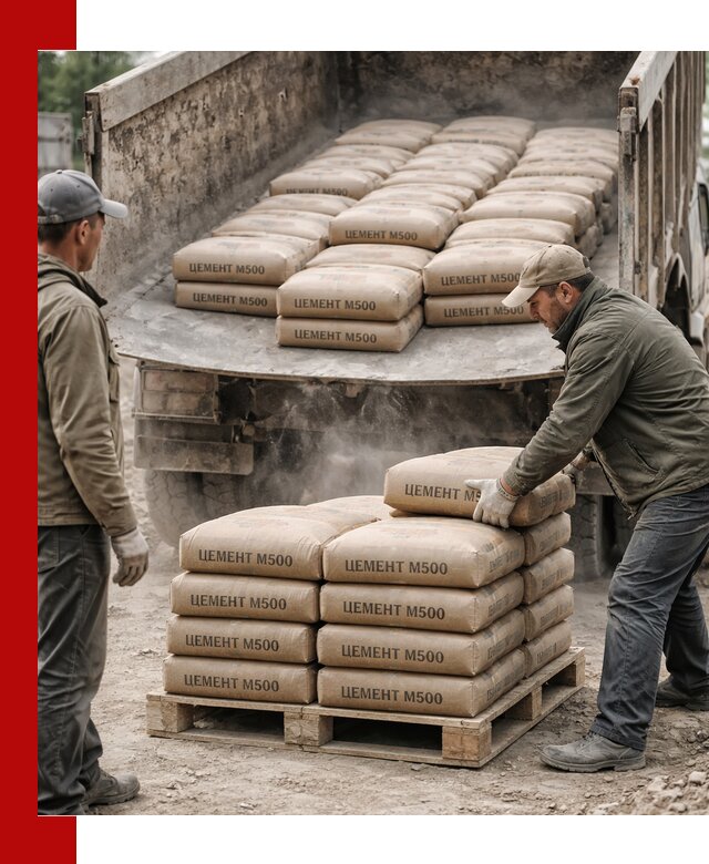 Цемент М500 с доставкой самосвалом в Ейске