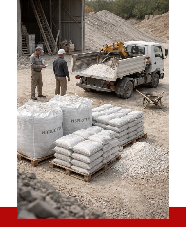 Известь строительная в Ейске с доставкой от 4329 р. | ПРОНЕРУДЕск
