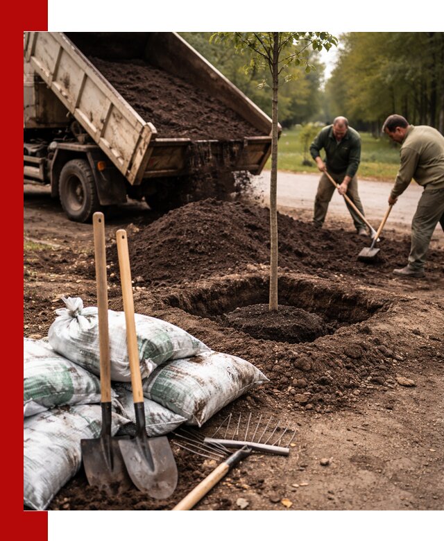 Грунт для посадки деревьев в Ейске — доставка и подготовка почвы