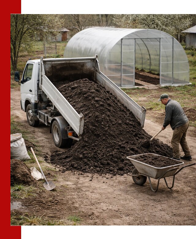 Чернозем для теплицы с доставкой в Ейске