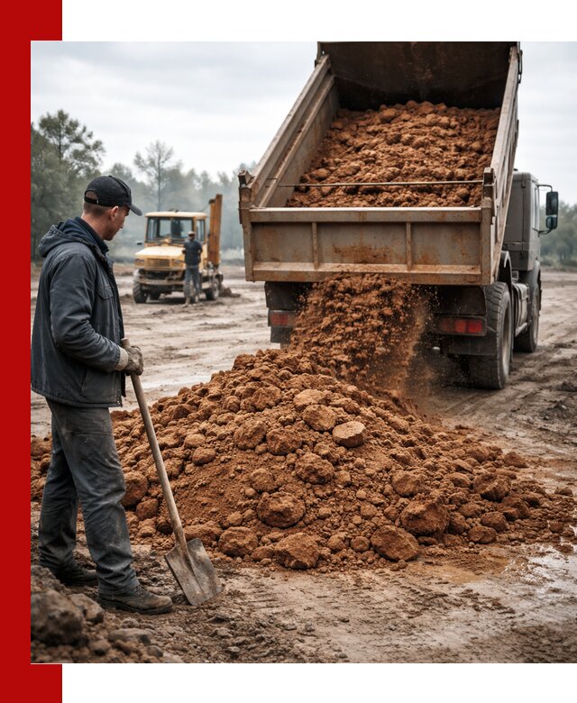 Глина для засыпки в Ейске с доставкой самосвалами