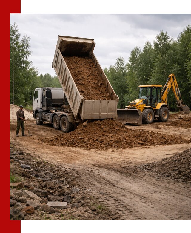 Доставка суглинка самосвалами в Ейске подсыпка и планировка
