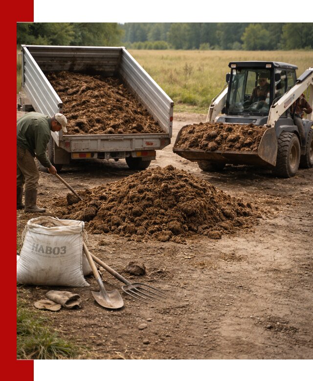 Доставка конского навоза в Ейске с разгрузкой и доставкой на объект