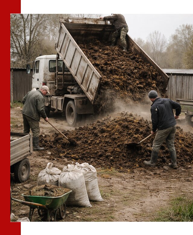 Доставка коровьего навоза самосвалом в Ейске