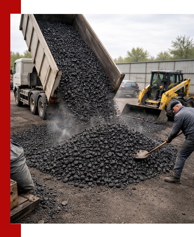 Доставка угля орех в Ейске оптом и в розницу