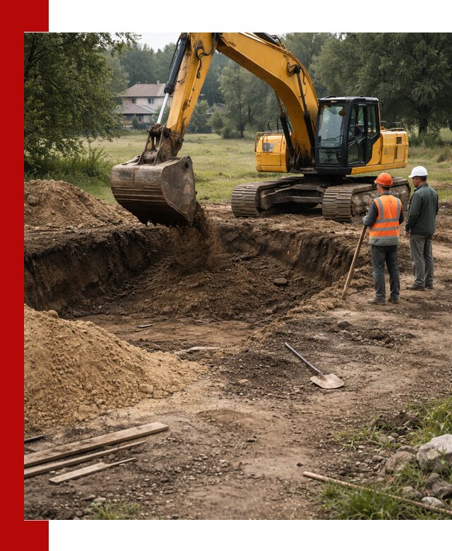 Рытье котлована под фундамент в Ейске (быстро и недорого)
