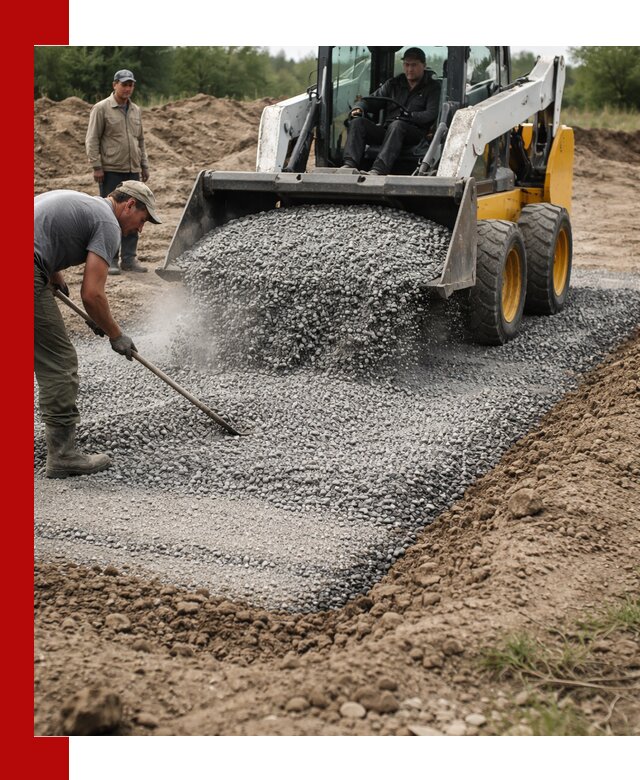 Устройство щебеночной подушки в Ейске для дорог и фундаментов